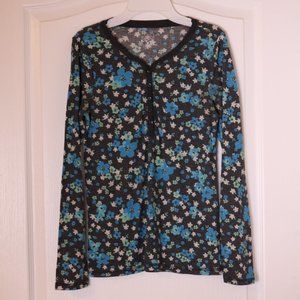Justice Floral Print Long Sleeve Shirt
